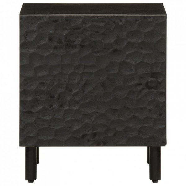 Szafki nocne, 2 szt., czarne, 40x33x46 cm, lite drewno mango