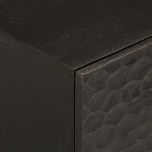 Szafki nocne, 2 szt., czarne, 40x33x46 cm, lite drewno mango