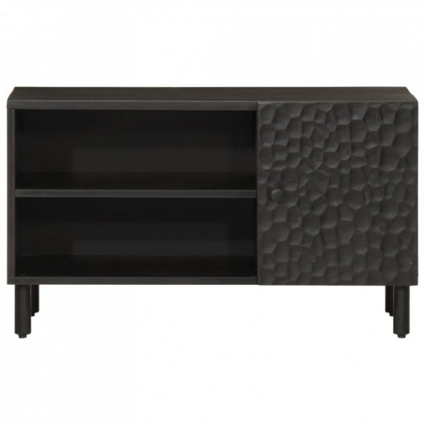 Szafka pod telewizor, czarna, 80x31x46 cm, lite drewno mango