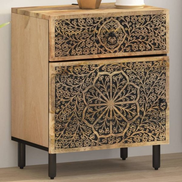 Szafka nocna, 50x33x60 cm, lite drewno mango