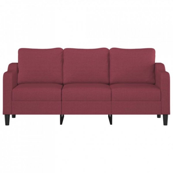 Sofa 3-osobowa, winna czerwień, 180 cm,tapicerowana tkaniną