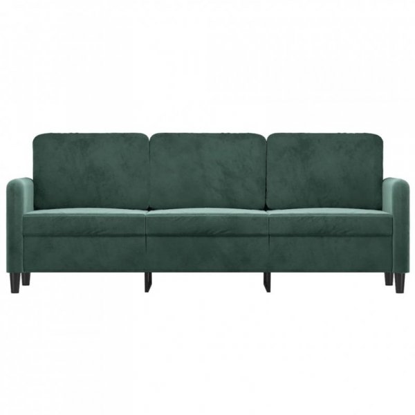 Sofa 3-osobowa, ciemnozielony, 180 cm, obita aksamitem