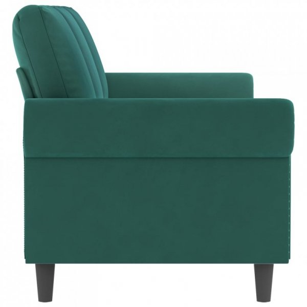 Sofa 3-osobowa, ciemnozielony, 180 cm, obita aksamitem