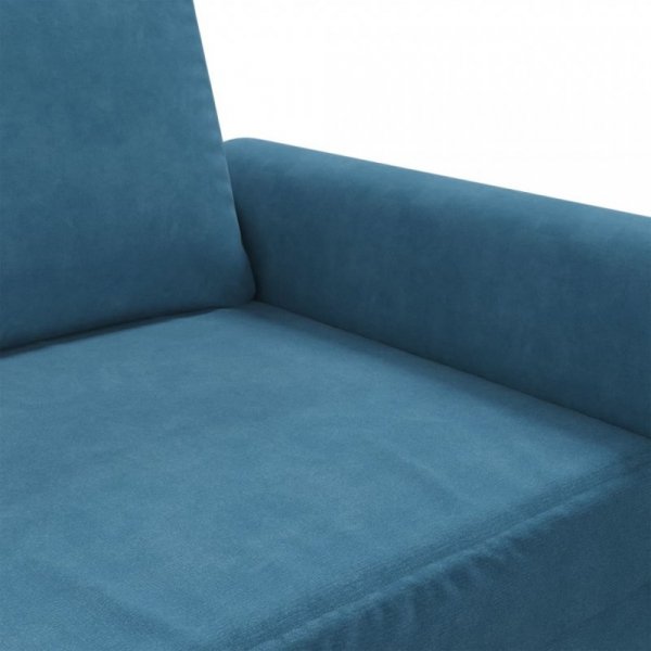 Sofa 3-osobowa, niebieski, 180 cm, tapicerowana aksamitem