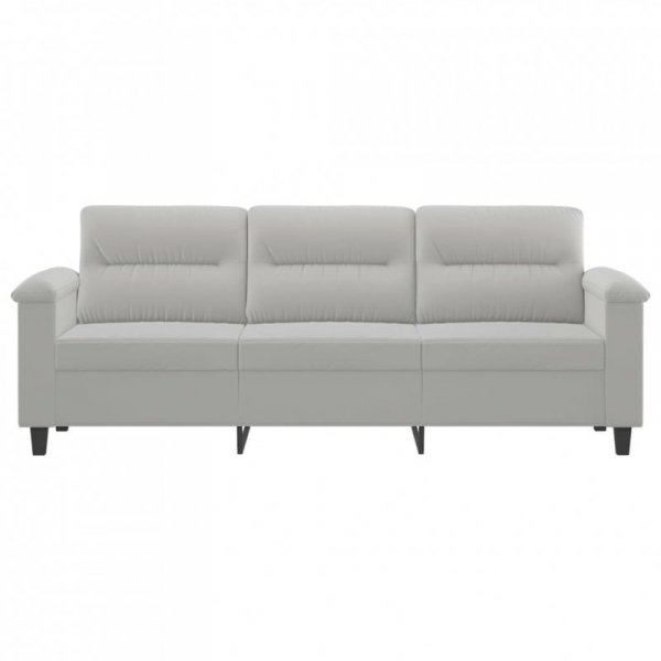 3-osobowa sofa, jasnoszary, 180 cm, tapicerowana mikrofibrą