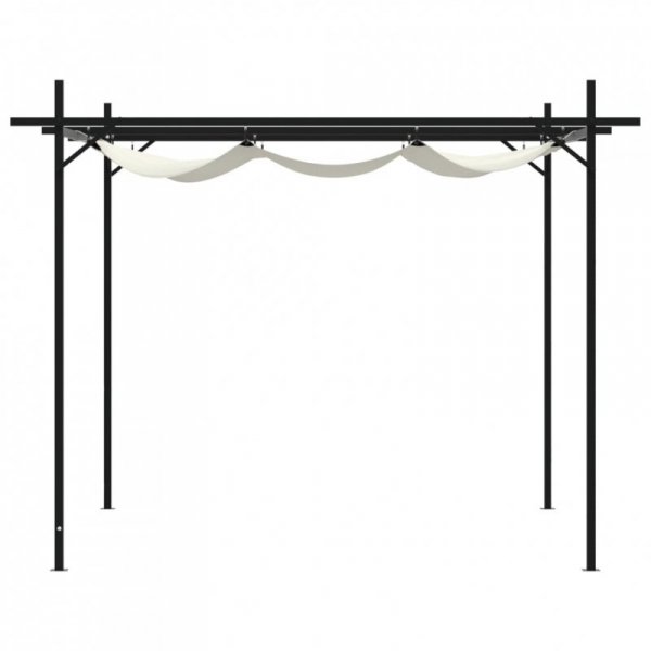 Pergola ze zwijanym dachem, kremowa, 295x292x230 cm