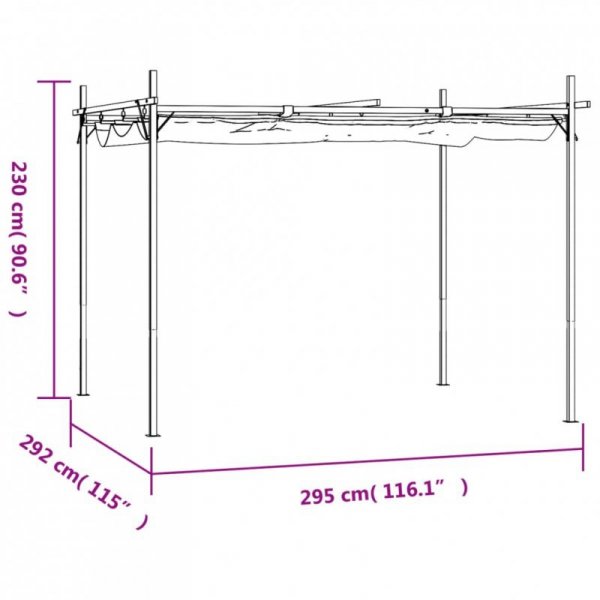 Pergola ze zwijanym dachem, kremowa, 295x292x230 cm