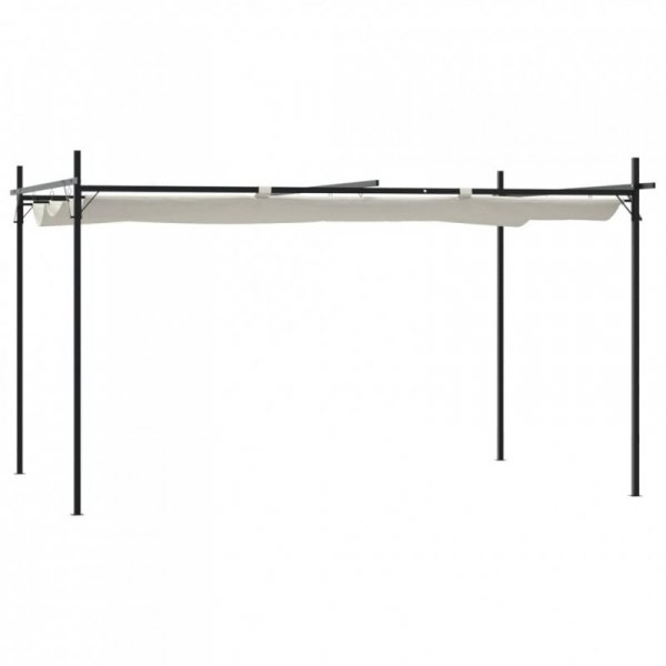 Pergola ze zwijanym dachem, kremowa, 395x292x230 cm
