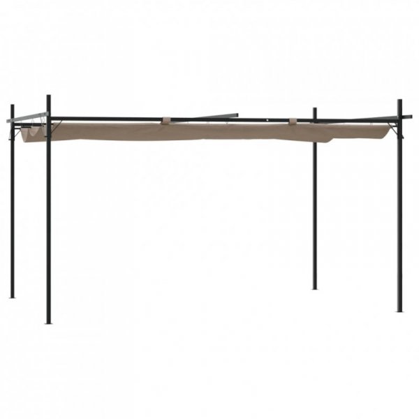 Pergola ze zwijanym dachem, taupe, 395x292x230 cm