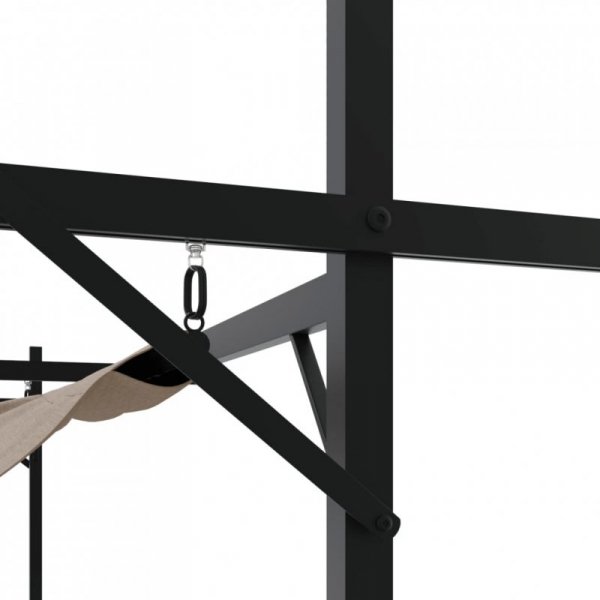 Pergola ze zwijanym dachem, taupe, 395x292x230 cm