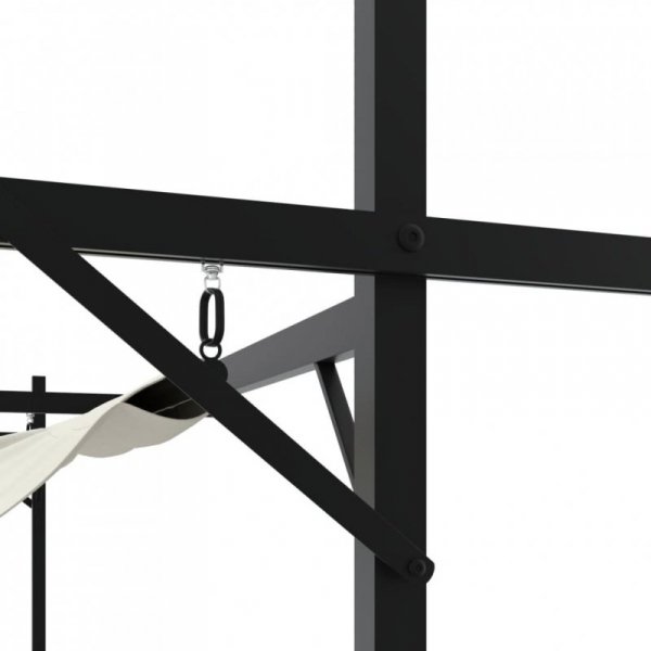 Pergola ze zwijanym dachem, kremowa, 589x292x230 cm