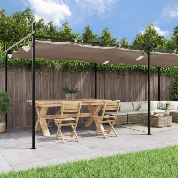 Pergola ze zwijanym dachem, taupe, 589x292x230 cm
