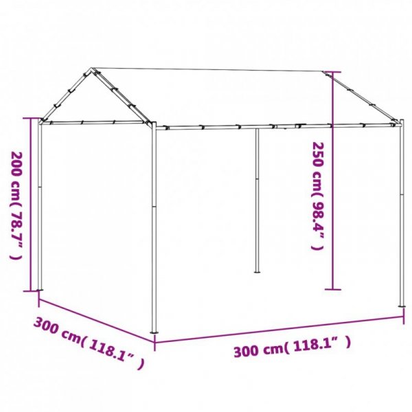 Baldachim ogrodowy, antracytowy, 3x3 m, stal i tkanina