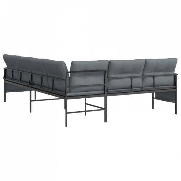 Ogrodowa sofa narożna, antracytowa, stal i textilene