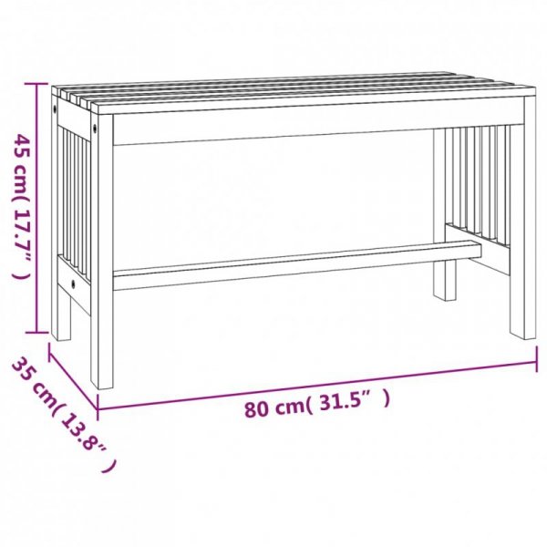 Ławka ogrodowa, 80 cm, lite drewno eukaliptusowe