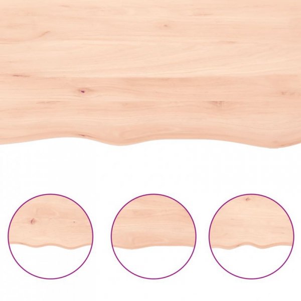 Półka, 40x30x(2-4) cm, surowe lite drewno dębowe