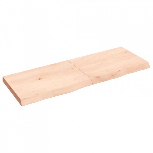 Półka, 140x50x(2-6) cm, surowe lite drewno dębowe