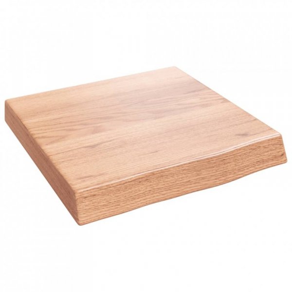 Półka, brązowa, 40x40x(2-6) cm, lakierowane lite drewno dębowe