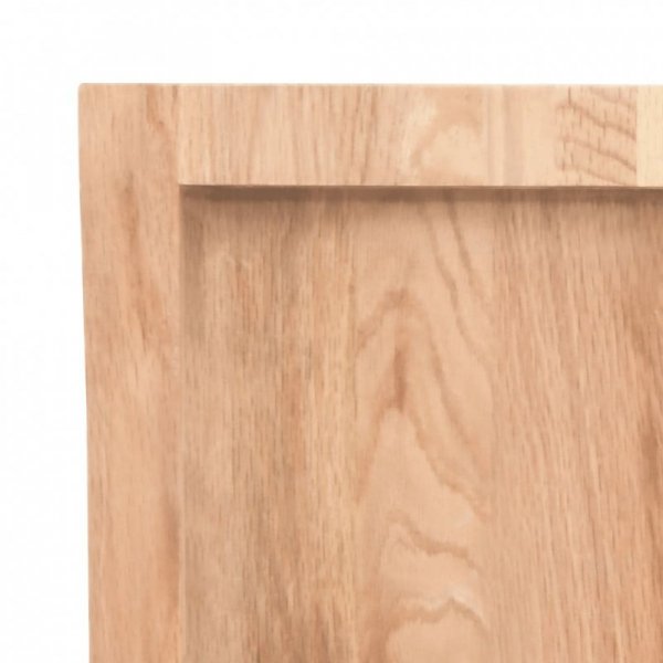 Półka, brązowa, 60x50x(2-6) cm, lakierowane lite drewno dębowe