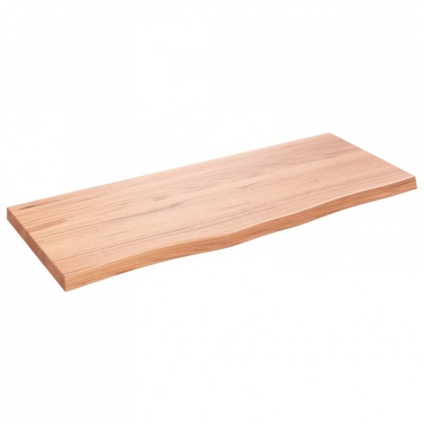 Półka, brązowa, 100x40x(2-4) cm, lakierowane lite drewno dębowe