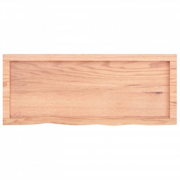 Półka, brązowa, 100x40x(2-4) cm, lakierowane lite drewno dębowe