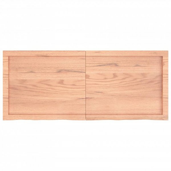 Półka, brązowa, 120x50x(2-6) cm, lakierowane lite drewno dębowe