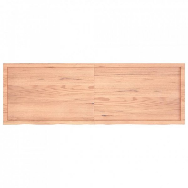 Półka, brązowa, 180x60x(2-4) cm, lakierowane lite drewno dębowe