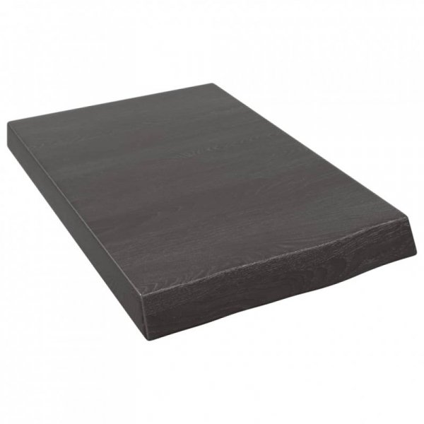 Półka, ciemnobrązowa, 40x60x(2-6) cm, wykończone drewno dębowe