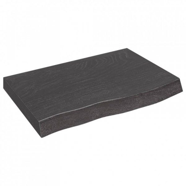 Półka, ciemnobrązowa, 60x40x(2-6) cm, wykończone drewno dębowe