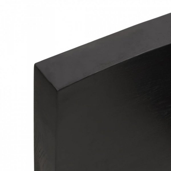 Półka, ciemnobrązowa 100x20x6 cm, wykończone lite drewno dębowe