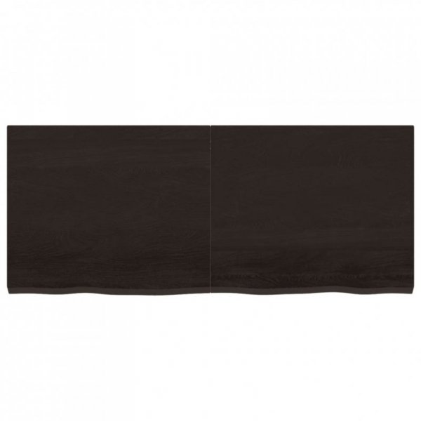Półka, ciemnobrązowa, 120x50x(2-4) cm, wykończone drewno dębowe