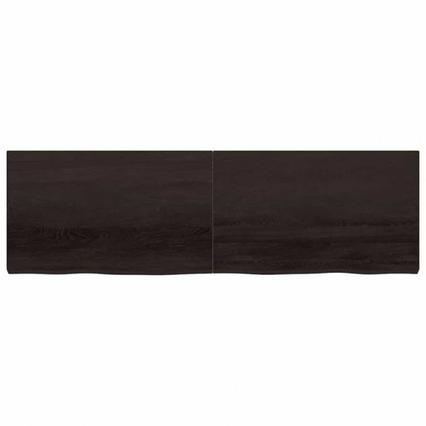 Półka, ciemnobrązowa, 200x60x(2-6) cm, wykończone drewno dębowe