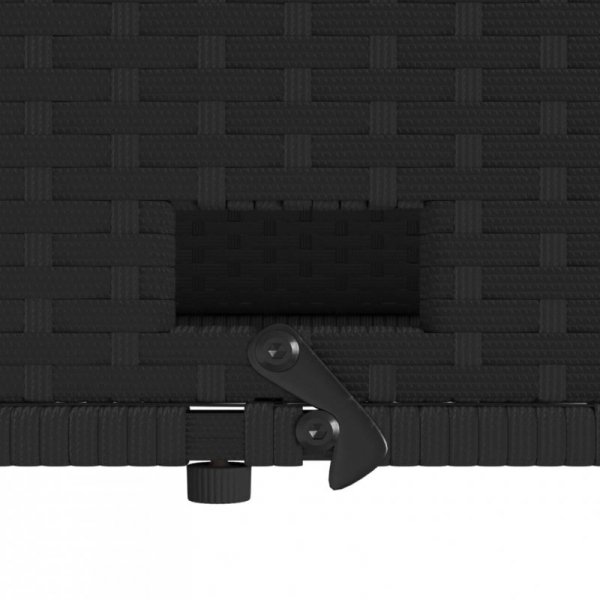 Sofa ogrodowa z poduszkami, 2-osobowa, czarna, polirattan
