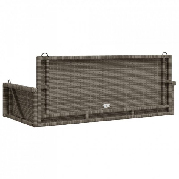 Ławka bujana, szara, 119x56x48 cm, polirattan