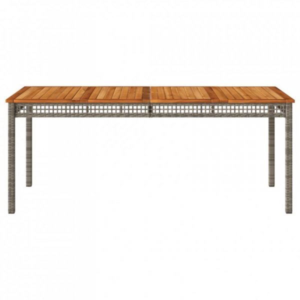 Stół ogrodowy, szary, 180x90x75 cm, polirattan i akacja