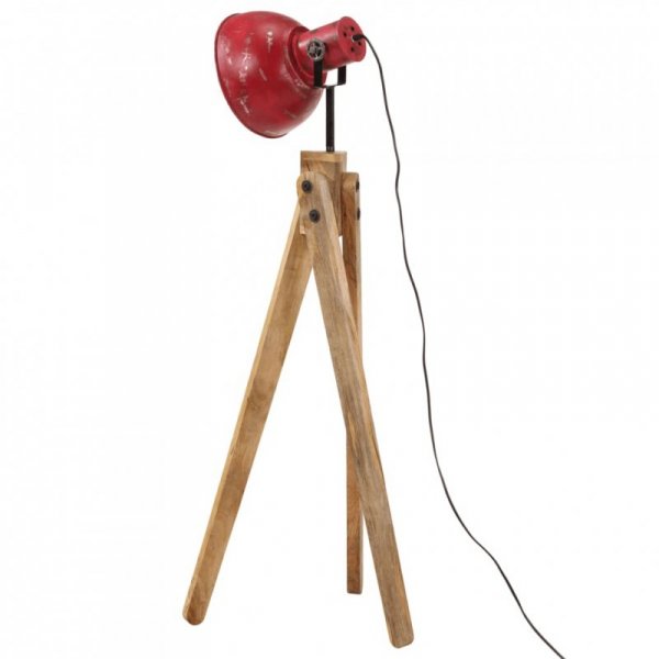 Lampa stojąca, 25 W, postarzany czerwony, 45x45x120 cm, E27