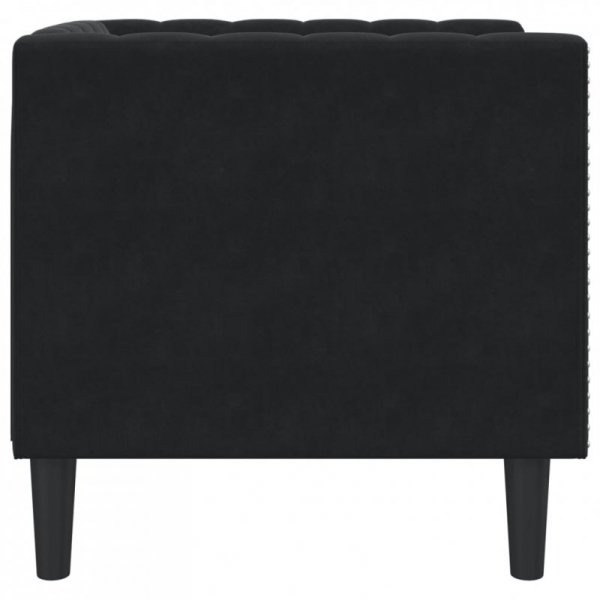 Fotel Chesterfield, czarny, tapicerowany aksamitem