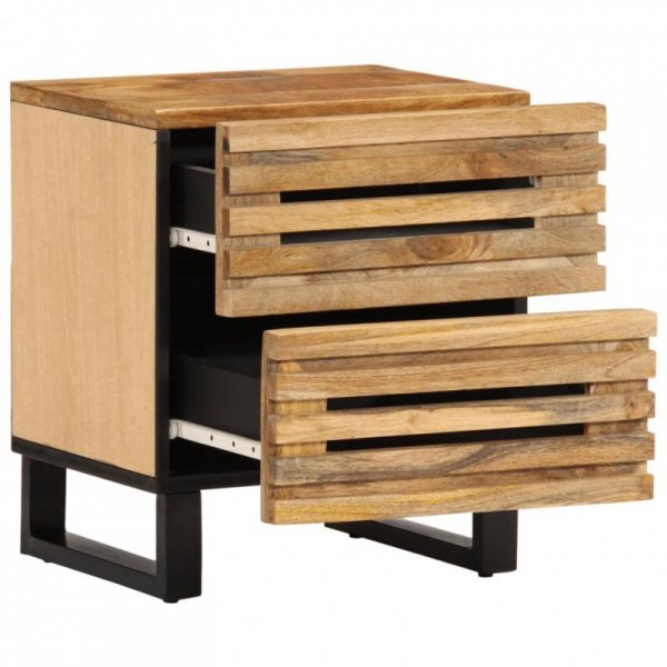 Szafki nocne, 2 szt., 40x34x46 cm, lite surowe drewno mango