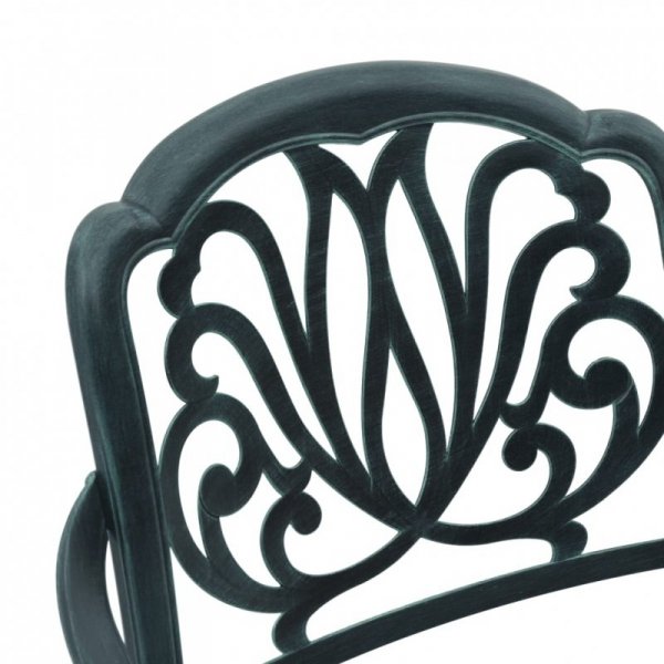 Krzesła ogrodowe 2 szt., zielone, odlewane aluminium