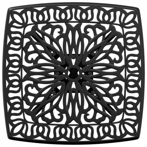 Stolik ogrodowy, czarny, 53x53x53 cm, odlewane aluminium