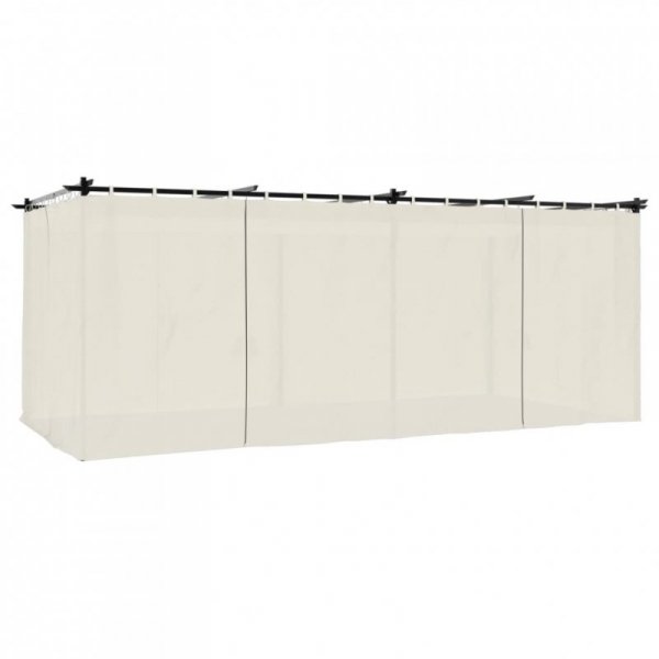 Altana ogrodowa z zasłonami, kremowa, 6x3 m, stal