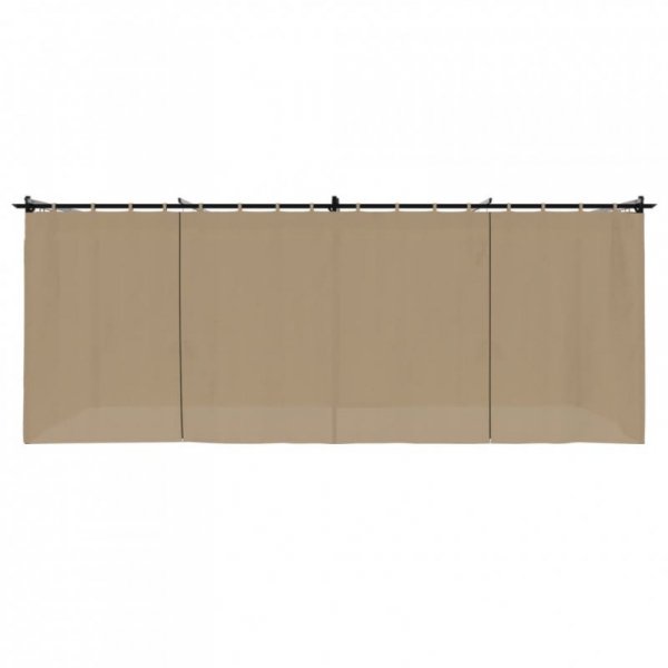 Altana ogrodowa z zasłonami, kolor taupe, 6x3 m, stal