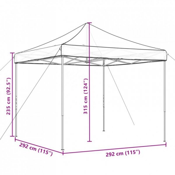 Składany namiot imprezowy typu pop-up, beżowy, 292x292x315 cm