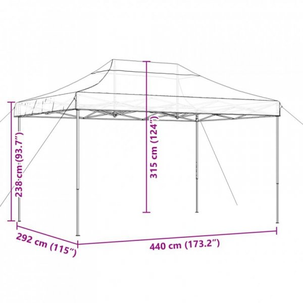 Składany namiot imprezowy typu pop-up, taupe, 440x292x315 cm