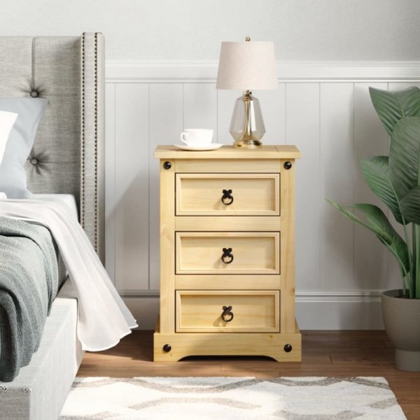 Szafka nocna Corona, 53x39x66 cm, lite drewno sosnowe