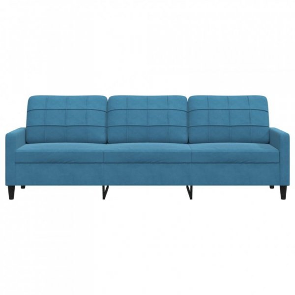 Sofa 3-osobowa, niebieski, 210 cm, obita aksamitem