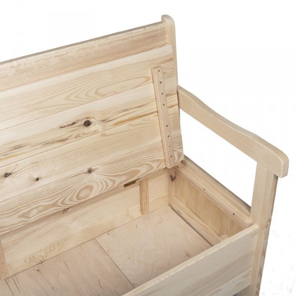 Ławka zewnętrzna  119x76x44 cm z litego drewna sosnowego