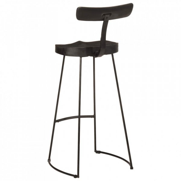 Hokery barowe 2 szt. Czarny 49x43x103 cm Drewno lite Mango