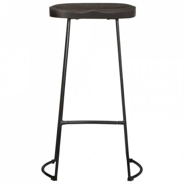 Hokery barowe 2 szt. Czarny 45x40x78 cm Drewno lite Mango