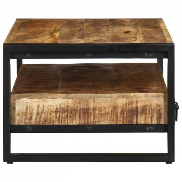 Stolik kawowy, 90x50x36 cm, surowe lite drewno mango